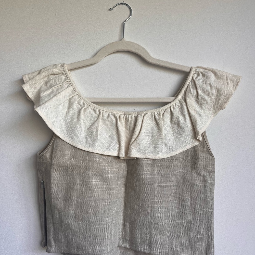 Staud Cropped Linen Top - Picture 3 of 5